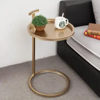Creative Iron Snack Side Table Metal Tabletop Furniture With