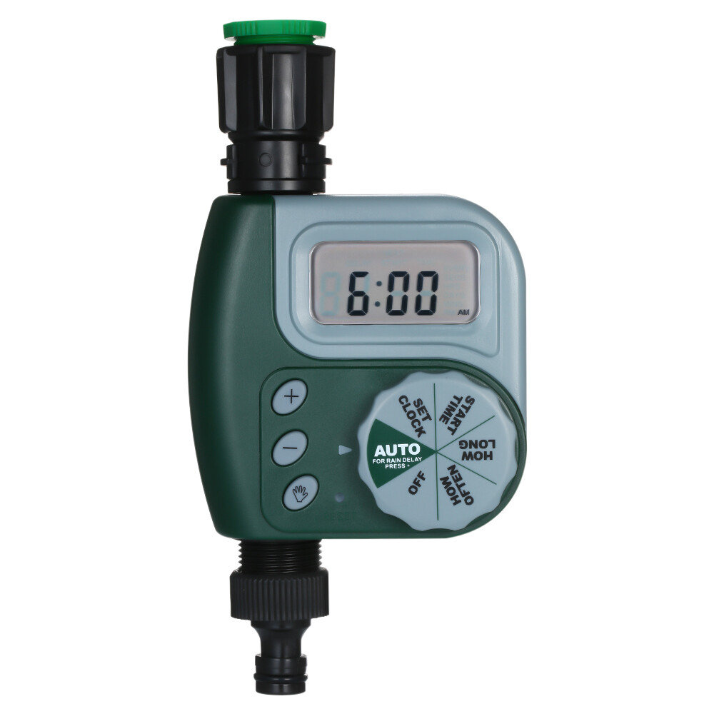 KKmoon Automatic Water Timer Outdoor Garden Irrigation Controller 1-Outlet Programmable Hose Faucet Timer Garden Automatic Watering Device without B-attery Green
