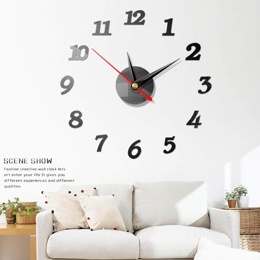 1pc Wall Clock Wooden Round Quartz Clock for Living Room Bedroom without Battery