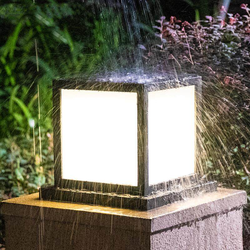 Solar Column Lights Lamp Post Deck Cap Light with 18 LEDs Super Bright Waterproof Outdoor Fence Courtyard Door Landscape Garden Wall Lamp 1PCS