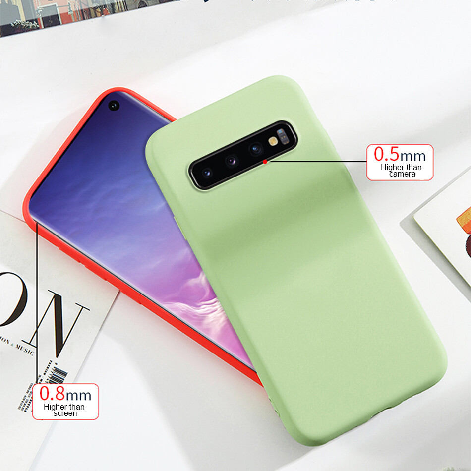 Case for Samsung Galaxy S10 Plus S10E Luxury Original Liquid Silicone Case Rubber Microfiber Cloth Lining Cushion Cover For S10+ casing