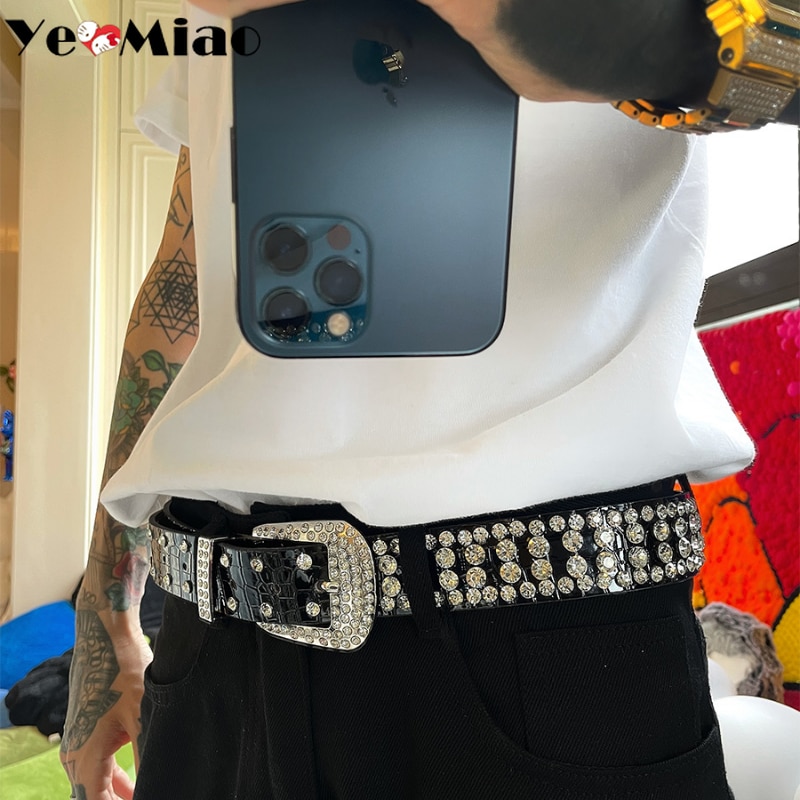 Punk Rock Rhinestones Belt Diamond 