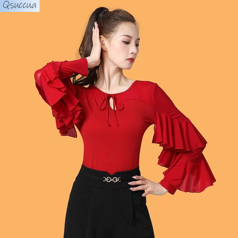 Four Seasons Stretch Fabric Mesh Jitterba Square Dance Team Performance Top