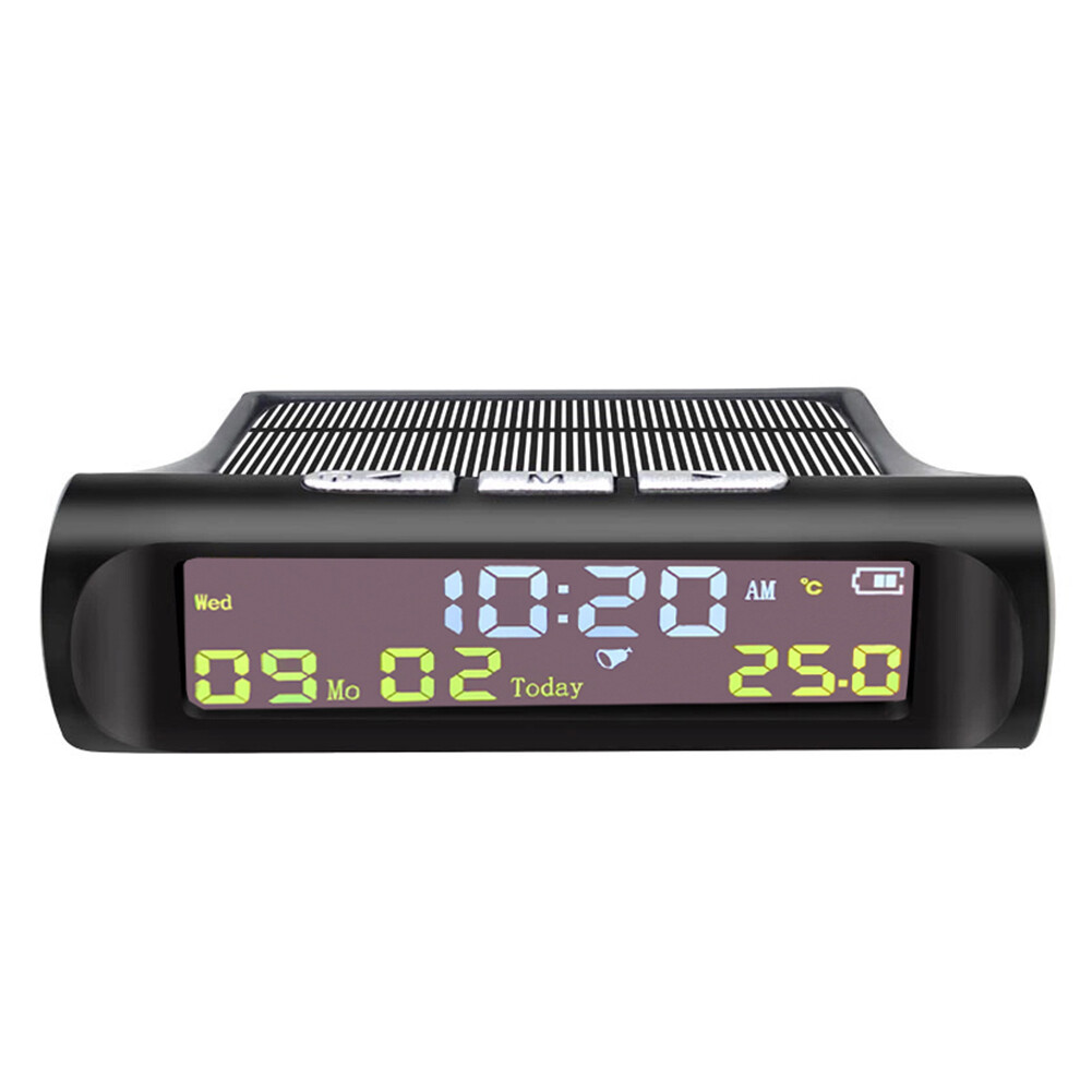 Đồng Hồ Kỹ Thuật Số Xe Hơi LCD Năng Lượng Mặt Trời TPMS Look Với Ngày Trong Xe Hiển Thị Nhiệt Độ