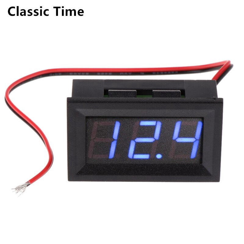 Dc 5v-120v digital voltmeter panel gauge 2 wires 0.56 inch led mini voltage meter table red green blue display