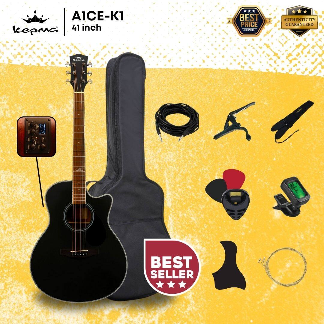 KEPMA A1CE 41 inch Grand Auditorium Semi Acoustic Guitar w K1 EQ ( A1CE ...