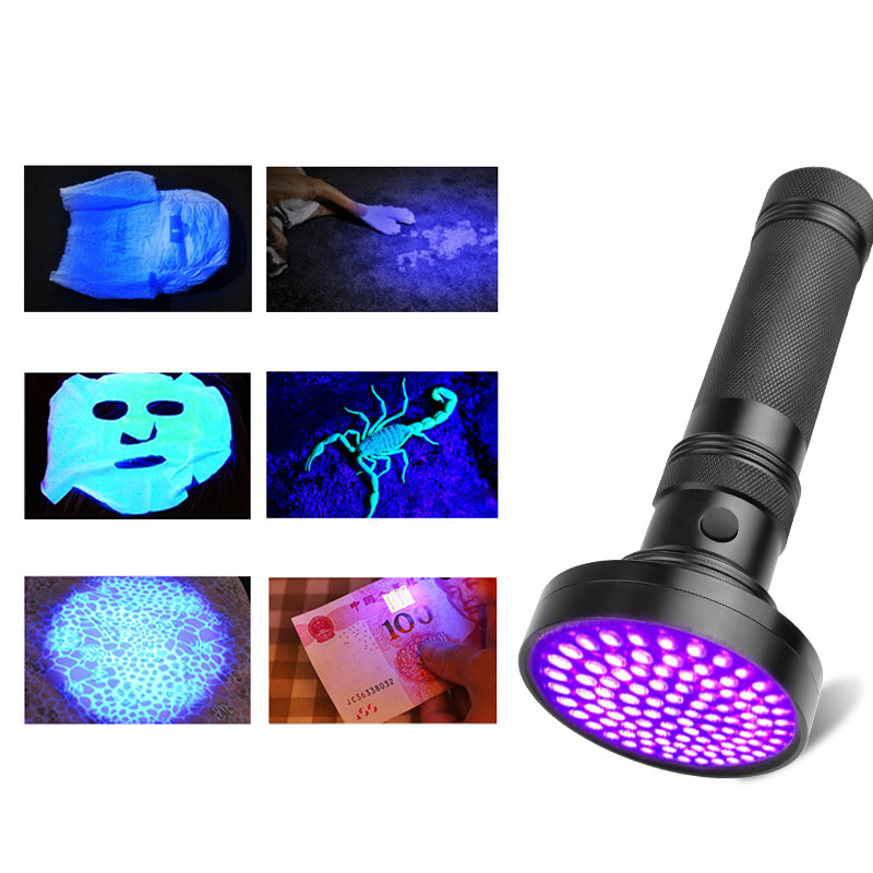 Original UV Light 51/100LEDs Flashlight Torch Light Safety Ultraviolet Detection Lamp （Purple light）