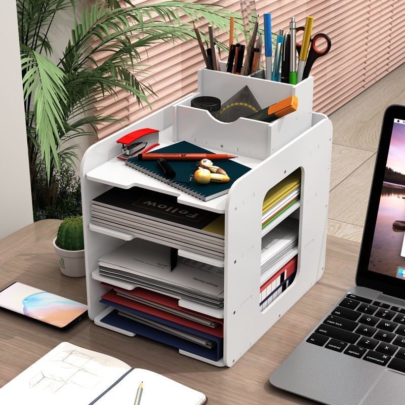 HANGDIAN  【Miễn phí vận chuyển】hộp lưu trữ máy tính để bàn giá để bàn hộp lưu trữ loại ngăn kéo ngăn kéo ngăn kéo đa năng hộp đồ lặt vặt giá đựng hồ sơ nhiều kệ giá lưu trữ tệp trên máy tính để bàn Tập tin A4 giá để đồ lưu trữ nhiều tầng