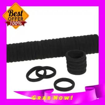 Trending 50p Pcs Black Thick Seamless No Slip Hair Bands Elastic