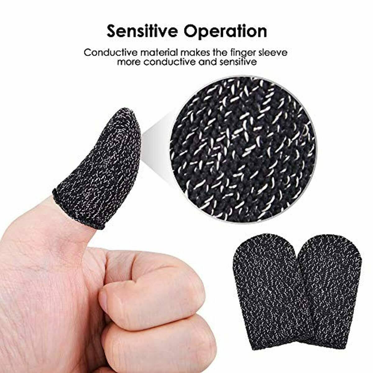 1 Pair Game Finger Sleeve 6pc Screen Gaming Controller Touch Screen