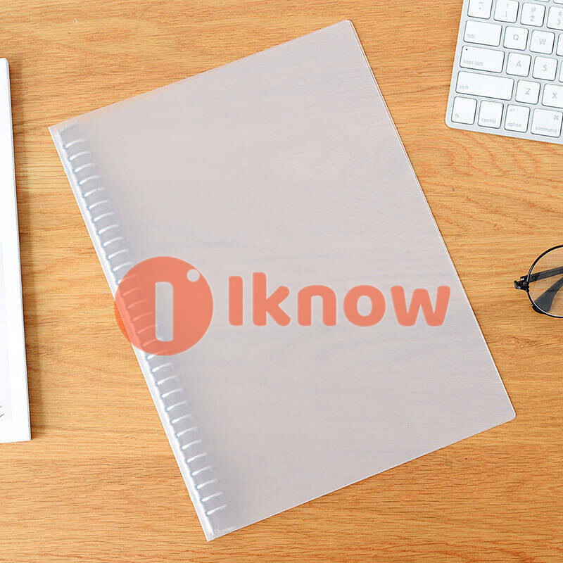 Túi Đựng Tài Liệu Mờ Chống Nước Khổ A5 A4 B5 Túi Lá Rời Bằng Nhựa Bìa Sổ Tay Có Vòng PVC Trong Suốt