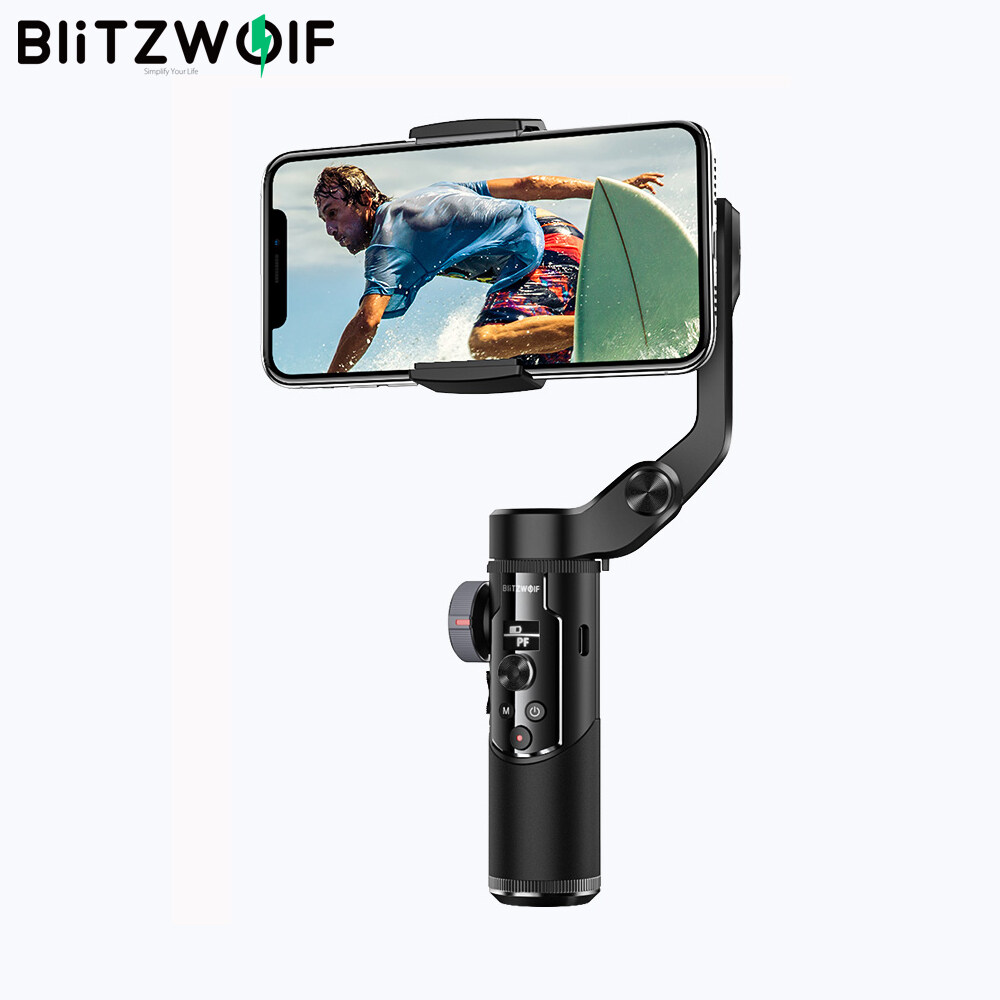 BlitzWolf BW-BS14 Pro 3ขาตั้งยึดสำหรับกันสั่นพร้อมDual Zoom Movable Time-Lapseไม้เซลฟีพับได้ขาตั้งกล้องสำหรับกล้องแอคชั่นแคมเมราโทรศัพท์-สีดำ