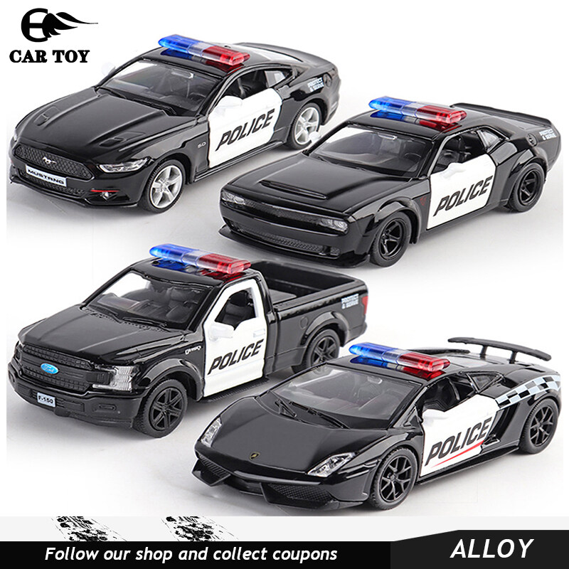 CAR TOYS 1Piece 136 Pull Back Alloy Twodoor Simulation Special Police