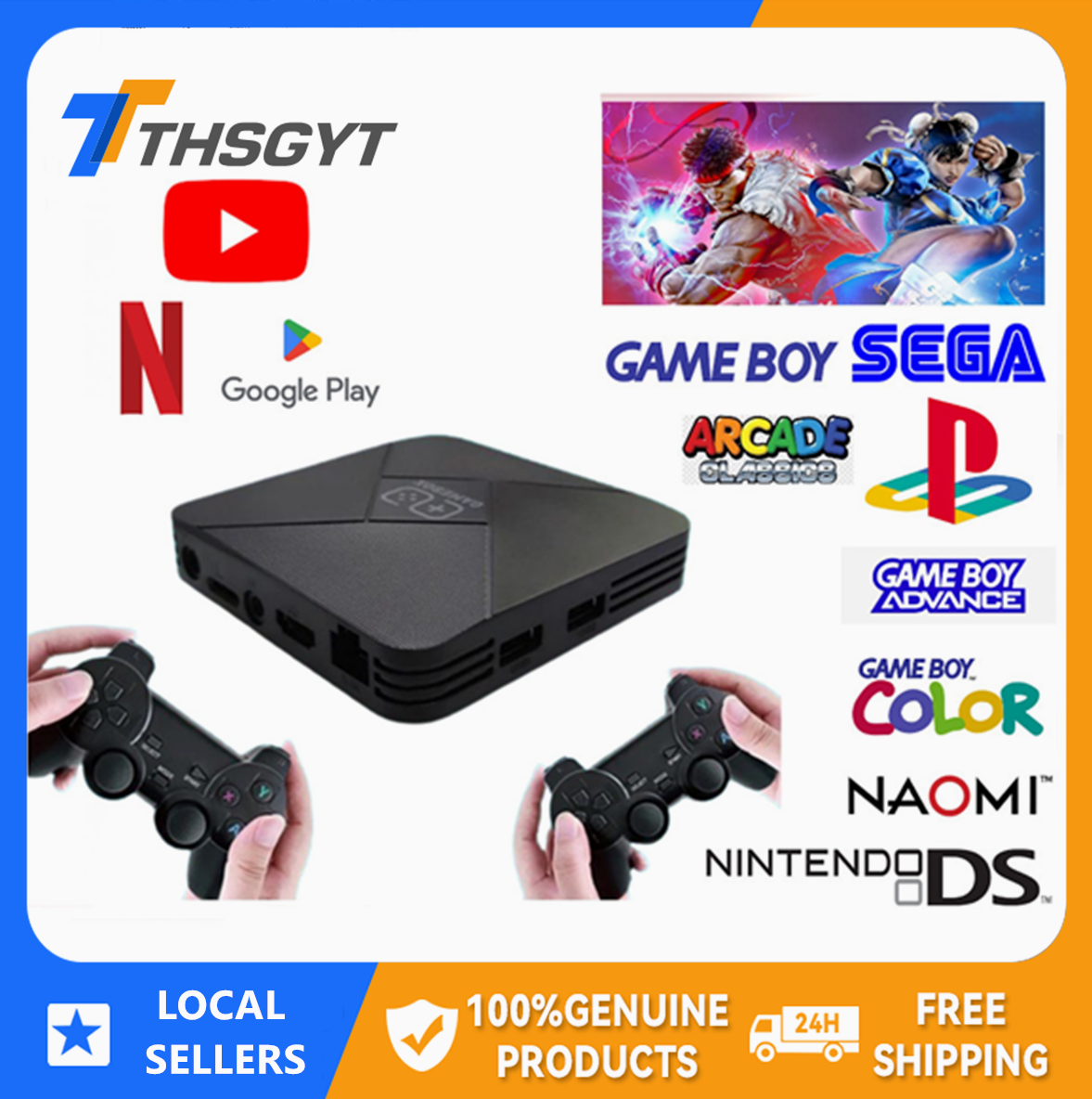 Android TV box + GAMEBOX G5 2in1 4K HD gaming Console 30000 Retro ...