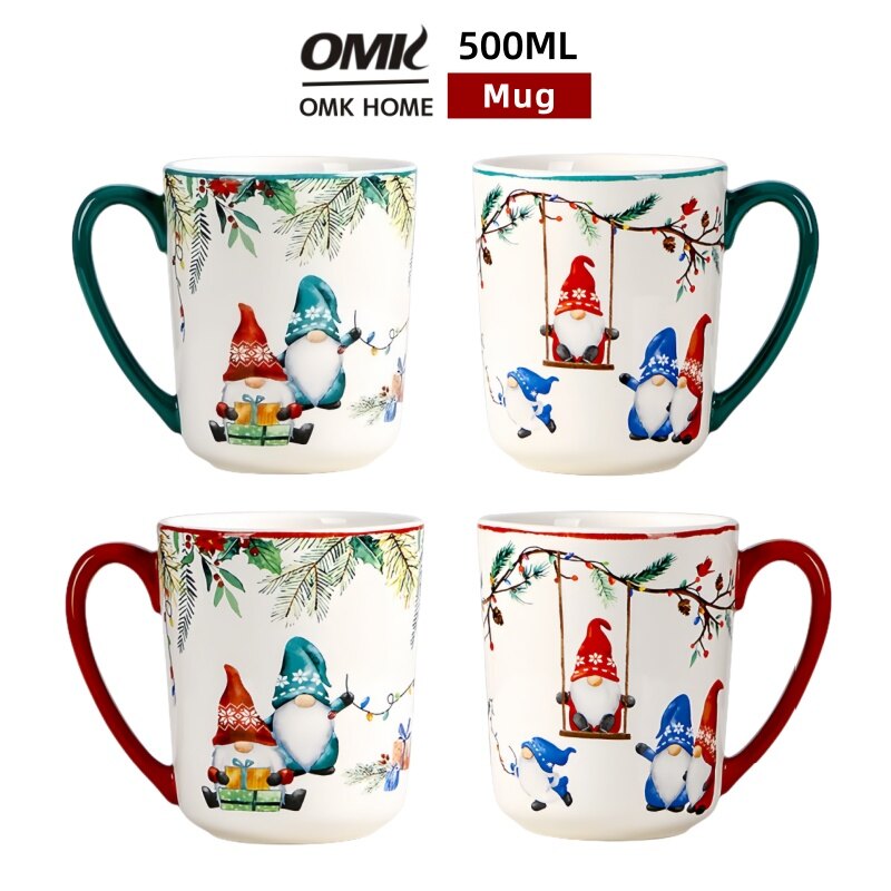 Omk dòng sản phẩm giáng sinh 460ml gốm cốc cà phê cốc Bộ đồ bàn ăn giáng sinh