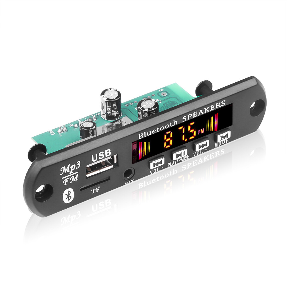 【6W Amplifier+BT 5.0+Recording】 DC 5V Wireless Bluetooth 5.0 MP3 WMA Decoder Board Audio Module USB FM Radio TF Record AUX Input For Car Home Audio