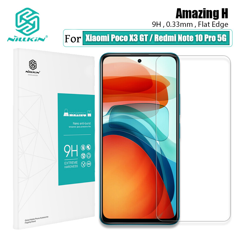 Nillkin 9H Tempered glass for Xiaomi Poco X3 GT / Redmi Note 10 Pro 5G Screen Protectors H 0.33MM Anti-glare Explosion-Proof Protective Tempered Glass Film