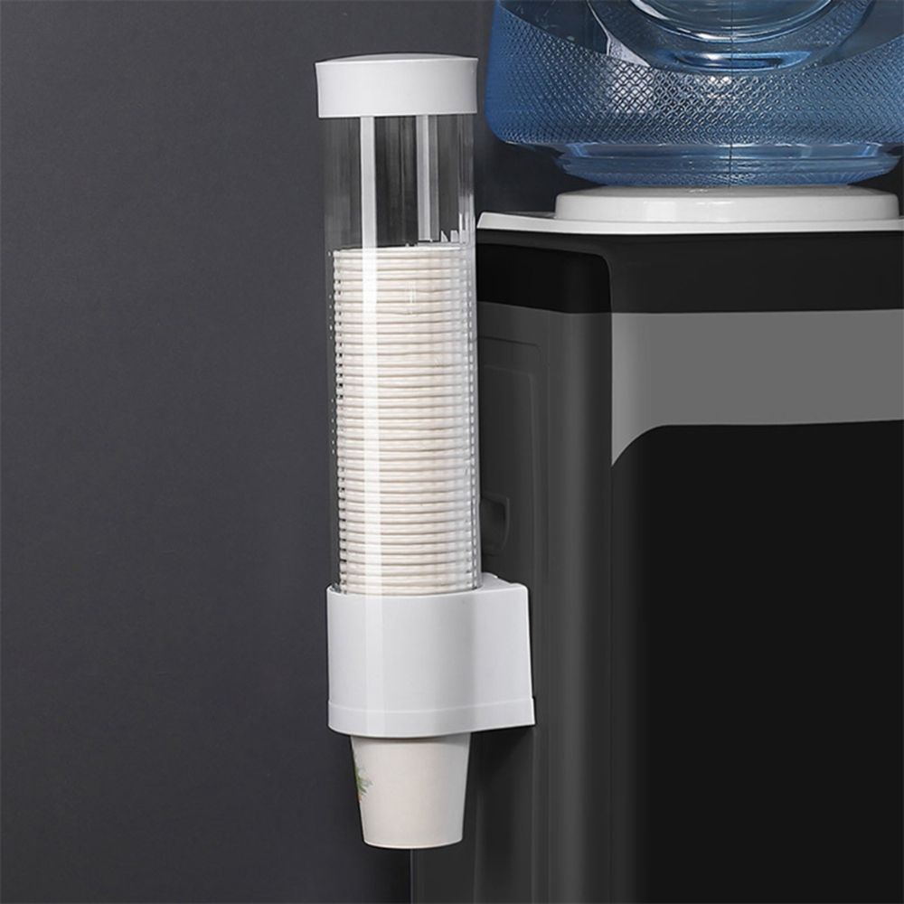 ELEVE Disposable Paper Cups Wall Mounted Dustproof Automatic Plastic Storage Rack Cup Dispenser Cup Remover Cup Holder