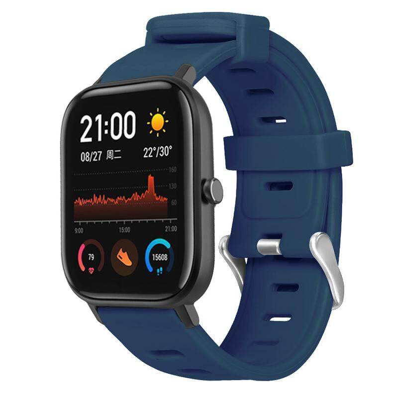 Hcort Store Silicone Sport Strap for Huami Amazfit GTS Flat Head Monochrome Silicone Smart Watch Strap for Xiaomi Huami Amazfit GTS