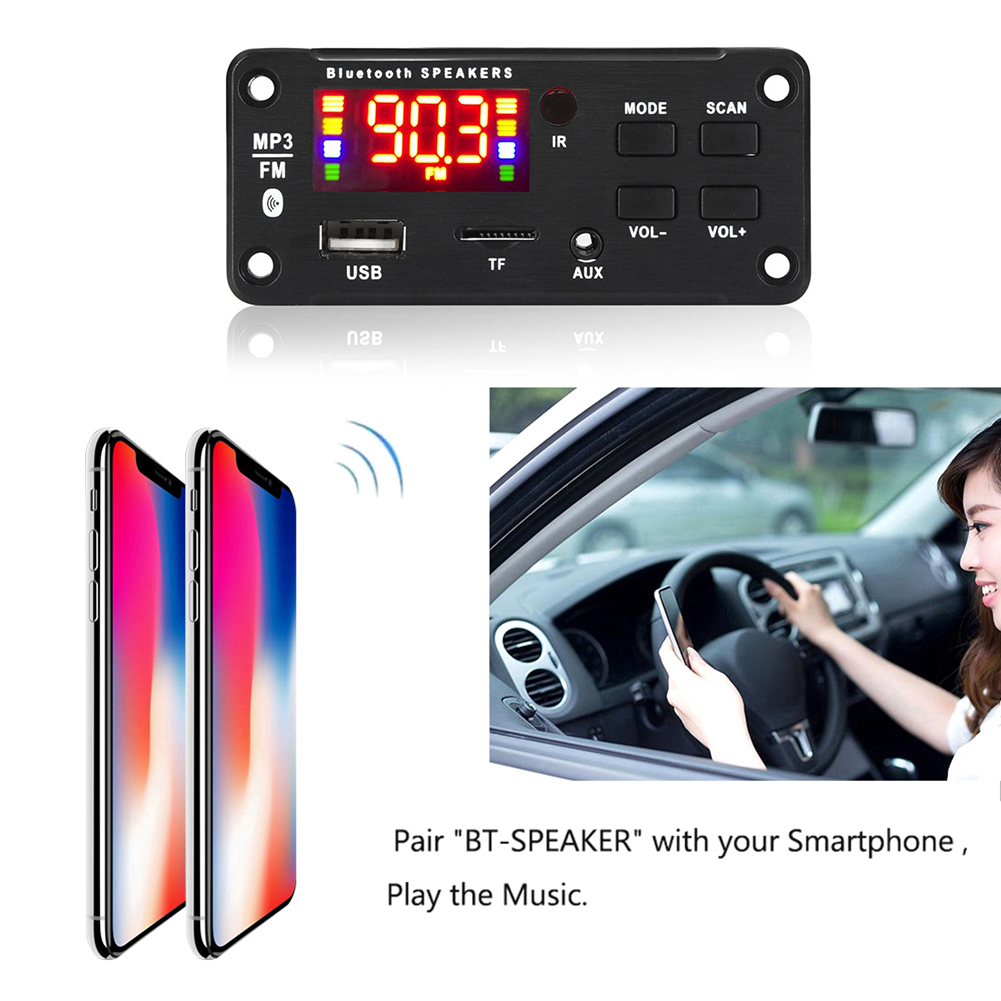 Bảng Mạch Giải Mã MP3 Bộ Khuếch Đại Mô-đun Âm Thanh Radio FM Cho Xe Hơi Tương Thích Bluetooth