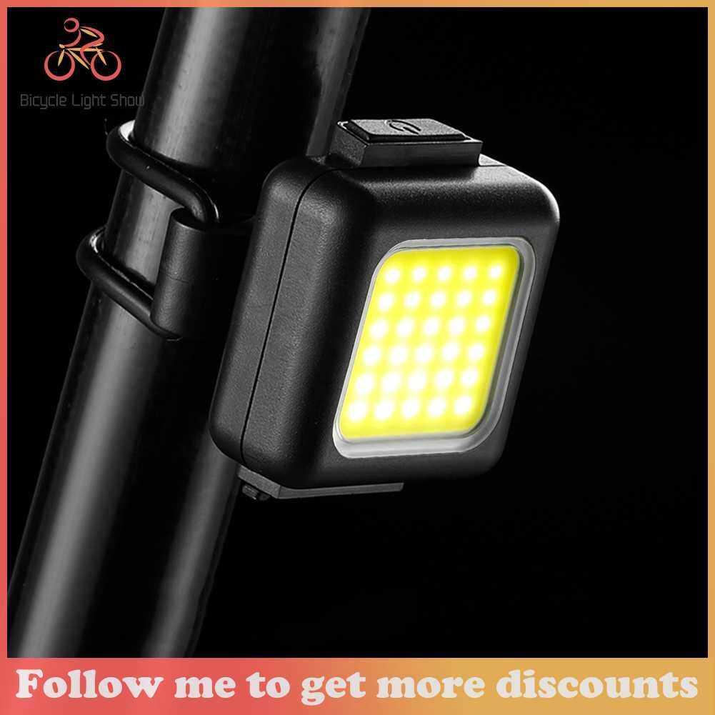 Cob led headlight rear lamp 130lm/80lm 150mah headlight bicycle tail lamp type-c usb rechargeable waterproof cycling accessories
