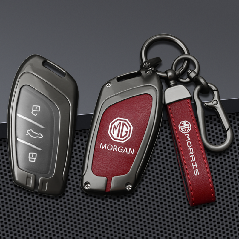 Zinc Alloy Premium Genuine Car Key Fob Case Cover Keychain Metal Chain Remote Holder Protector For MG 5 6 EV MG3 MG5 MG6 EZS HS PHEV EHS EP GS GT RX5 Maxus 9