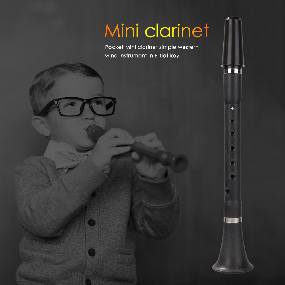 Nhạc Cụ Kèn Clarinet Dẹt Bb B Mini Bỏ Túi Cho Người Mới Bắt Đầu Practice-38X6.5X6.5CM