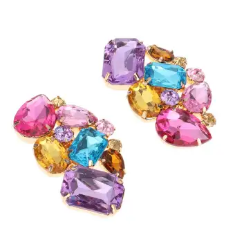 Fenteer 2x Crystal Rhinestone Shoes Clips Diamante Colorful Shoe