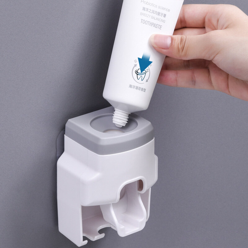Polocat Wall Mount Tự Động Kem Đánh Răng Dispenser Phụ Kiện Phòng Tắm Không Thấm Nước Lười Biếng Kem Đánh Răng Bàn Chải Đánh Răng Ép