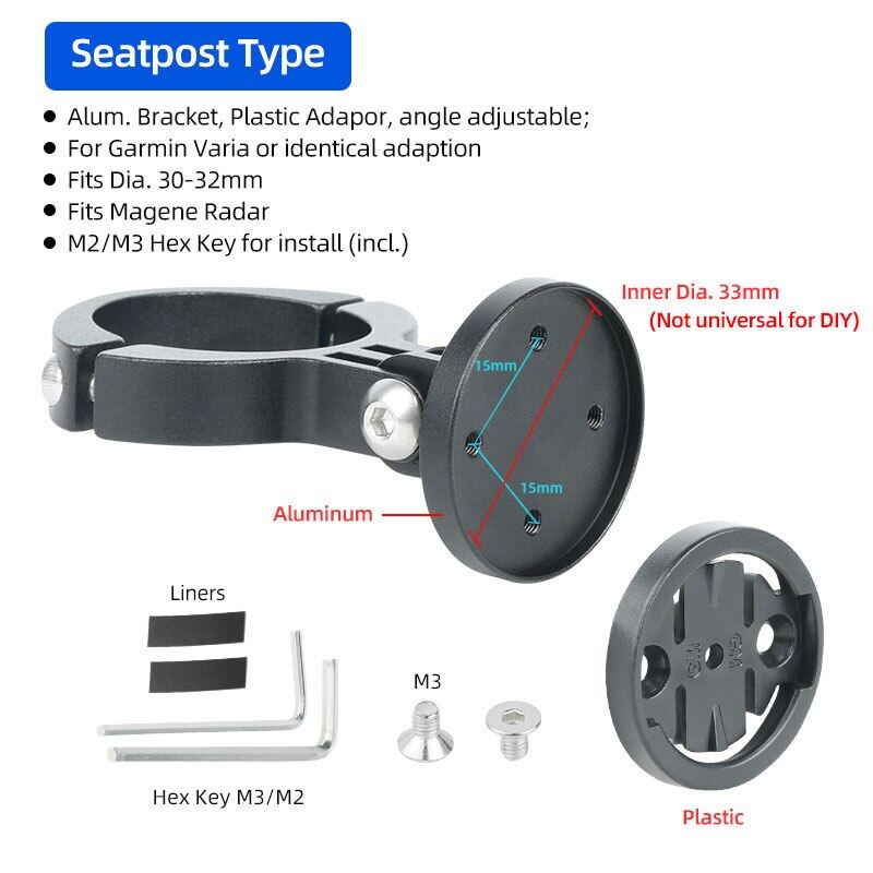 Bicycle Saddle Rail Rear Light Bracket Seatpost Mount LED Lamp Stand