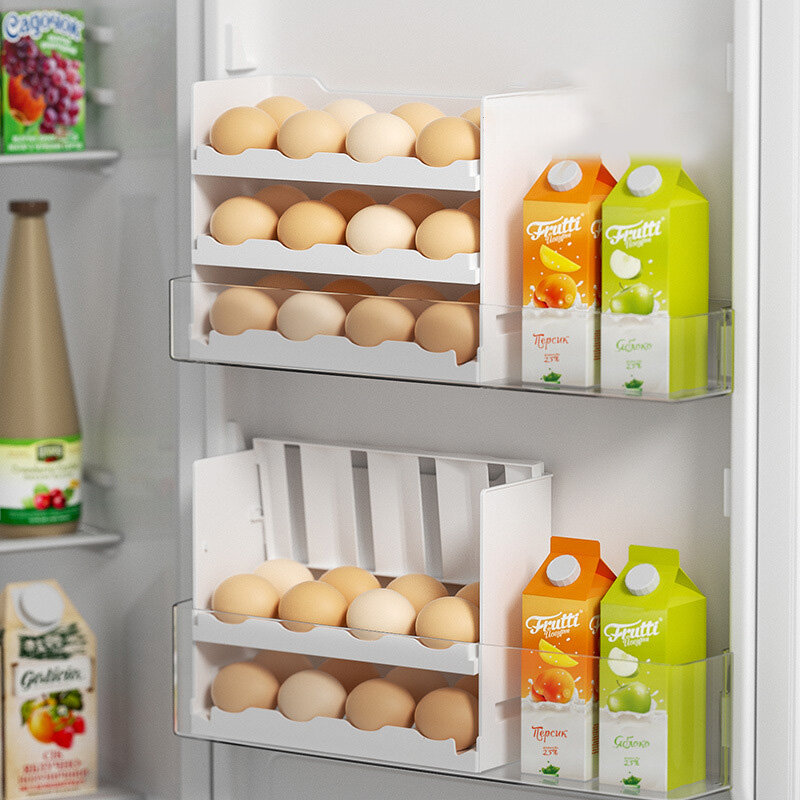 XINLANYASHE egg storage egg box egg storage refrigerator egg box 3 layer egg rack Save space, egg storage containers, 3-layer egg trays, egg shelves, refrigerators, egg holders to keep eggs fresh longer. Prevent bacteria, stackable, egg tray, egg panel, e