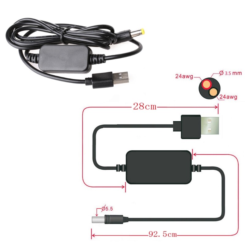 Cáp Chuyển Đổi DC-DC USB 5V Sang 9V/12V DC Jack 5.5Mm X 2.1Mm Mô-đun Điện Tăng Cường