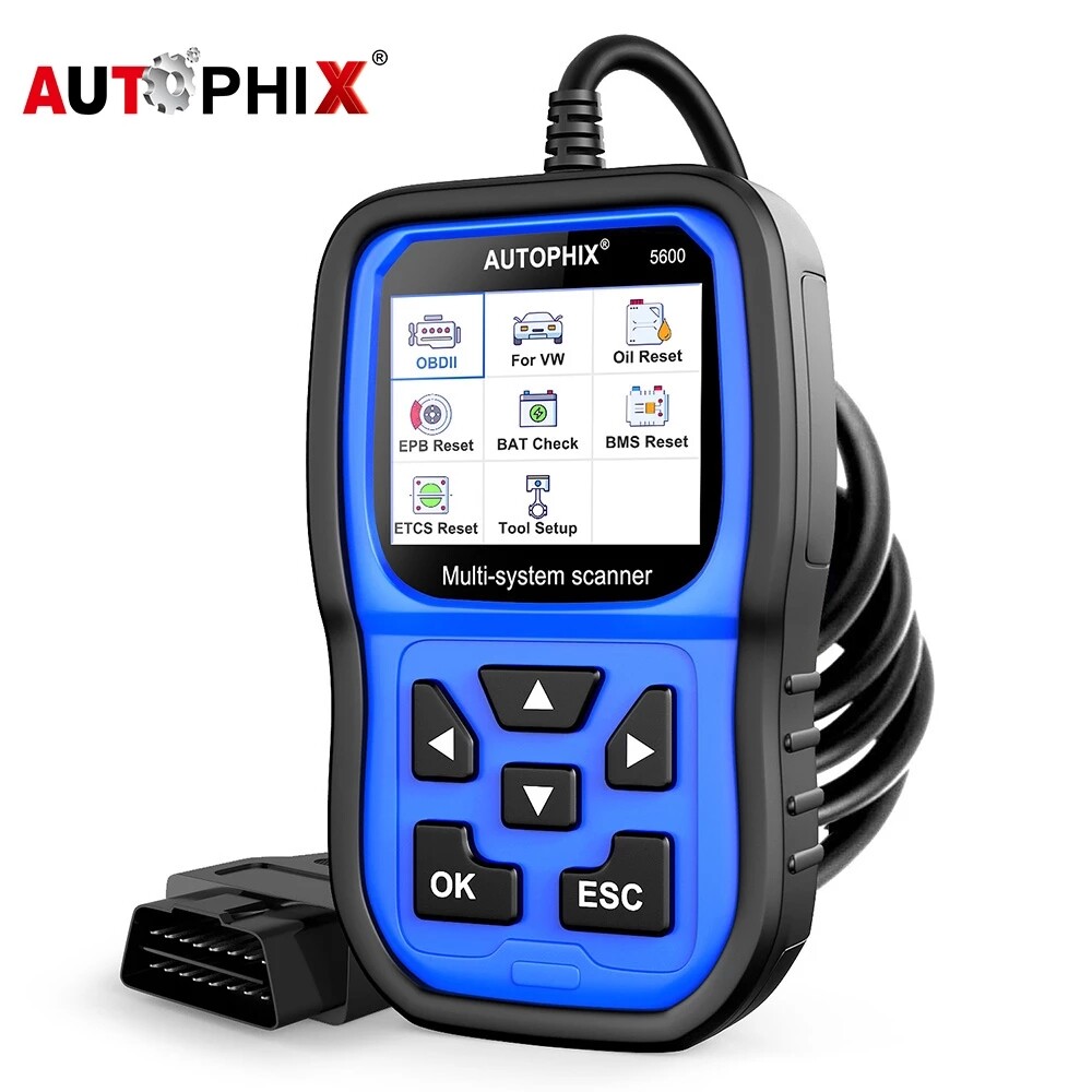 Autophix 5600 OBD2 Scanner for Volkswagen VW Audi Skoda Seat Engine ABS SRS Transmission Full System Code Reader with Oil EPB TPMS BAT Reset EOBD Car Auto Diagnostic Tool Free Update