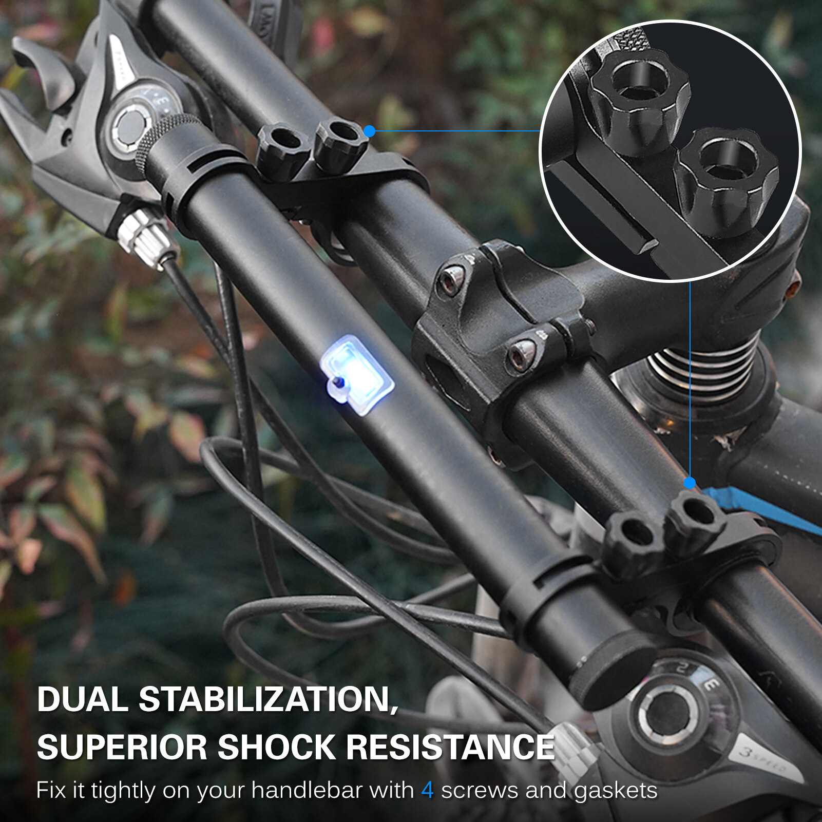 Bicycle Handlebar Extended Bracket USB Charging Power Ban-k Bike Front Light Mount Bar Holder Multifunction Cycling Aluminium Alloy Handlebar Extender Handlebar Extension Support Rack