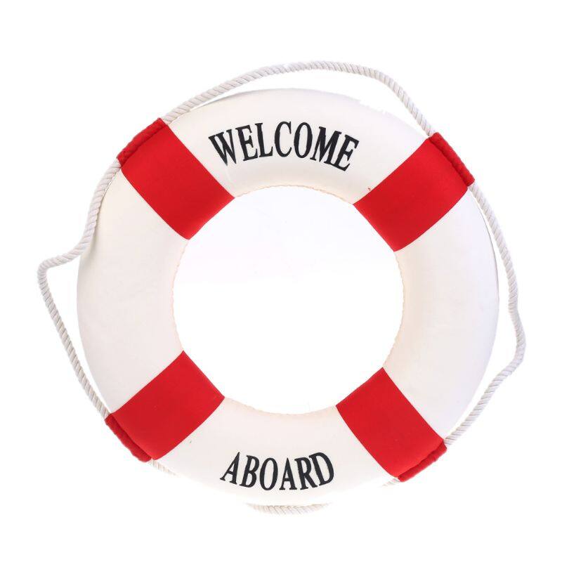Welcome Aboard Nautical Life Lifebuoy Ring Boat Wall Hanging Home Decoration