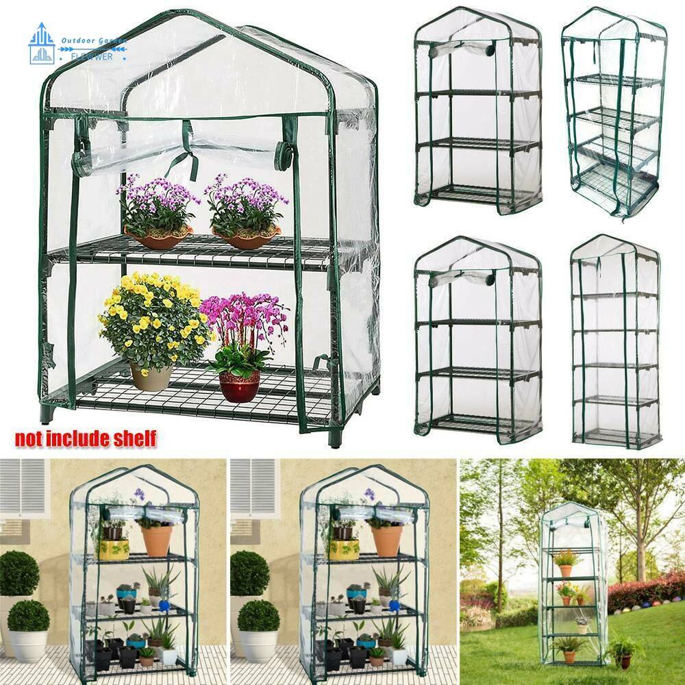 FLEWWER【Ready Stock】 2/3/4/5 Tier Growing Tents, DIY mini transparent Household Greenhouse PVC Cover Outdoor/Indoor Garden Plant Growhouse Cover