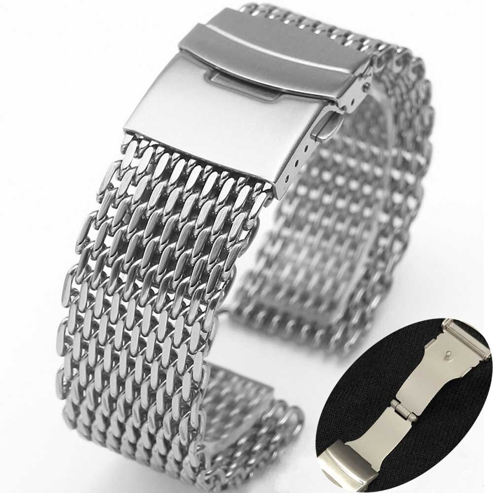LANGLEY Watch Band Stainless Steel 20mm 22mm Soild Watchband Men Watches Metal Straps Bracelet Clock Replacement Luxury Watch Strap
