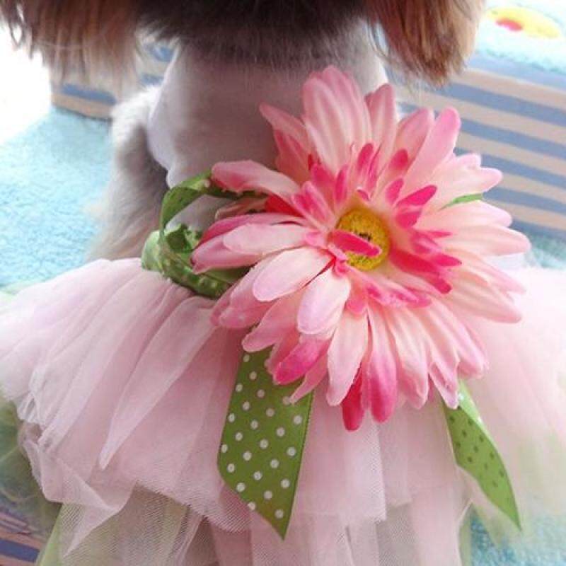 Huanhuang®Pet Dog Daisy Hoa Gạc Tutu Váy Váy Puppy Mèo Bow Công Chúa Quần Áo