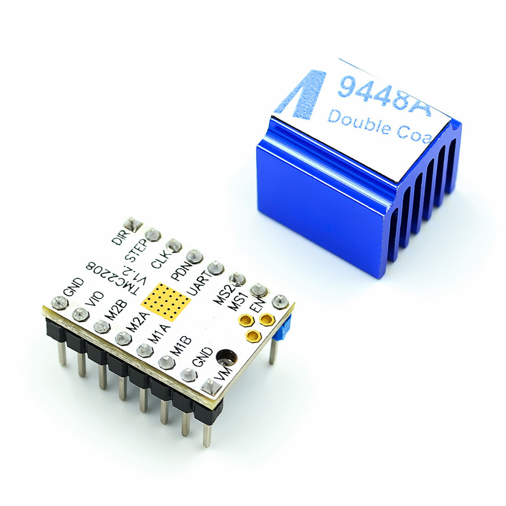 DM Phụ Kiện Máy In 3D Trình Điều Khiển Động Cơ Bước TMC2208 V1.2 Với Bộ Tản Nhiệt Hỗ Trợ Bước/Giao Diện DIR Và Giao Diện SPI 256 Phân Chia Dòng Điện Cực Đại 2A