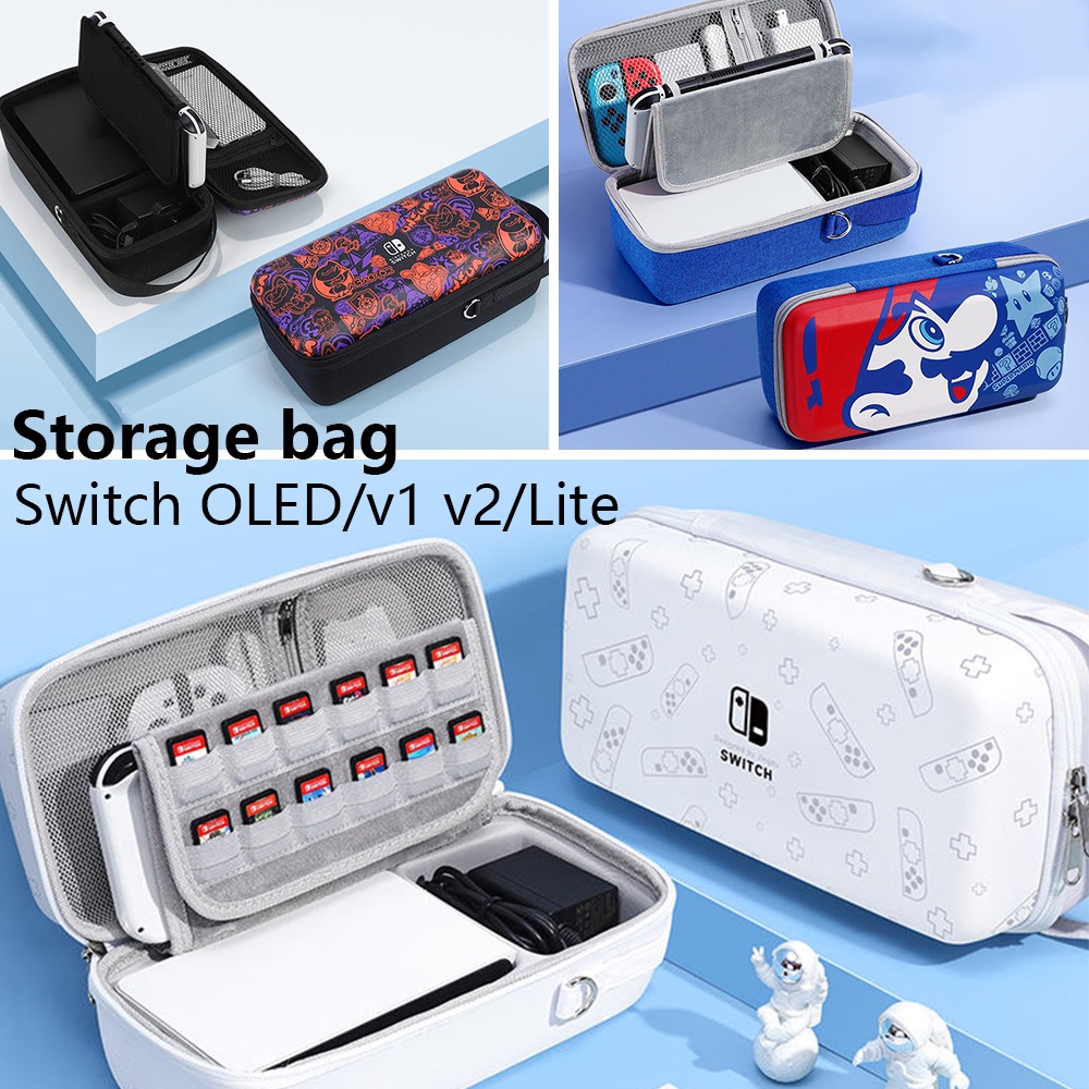 Chuyển đổi OLED túi lưu trữ Bộ chuyển đổi Nintendo V1 V2 / Lite dung tích lớn du lịch lưu trữ Pouch cho chuyển đổi bảng điều khiển trò chơi phụ kiện Chân dock sạc điện thoại lưu trữ