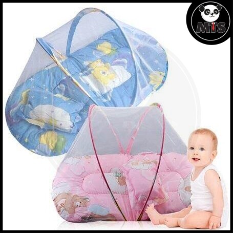 Baby Foldable Anti Mosquito Net Happy Baby Sleeping Cushion Kelambu Baby Lazada