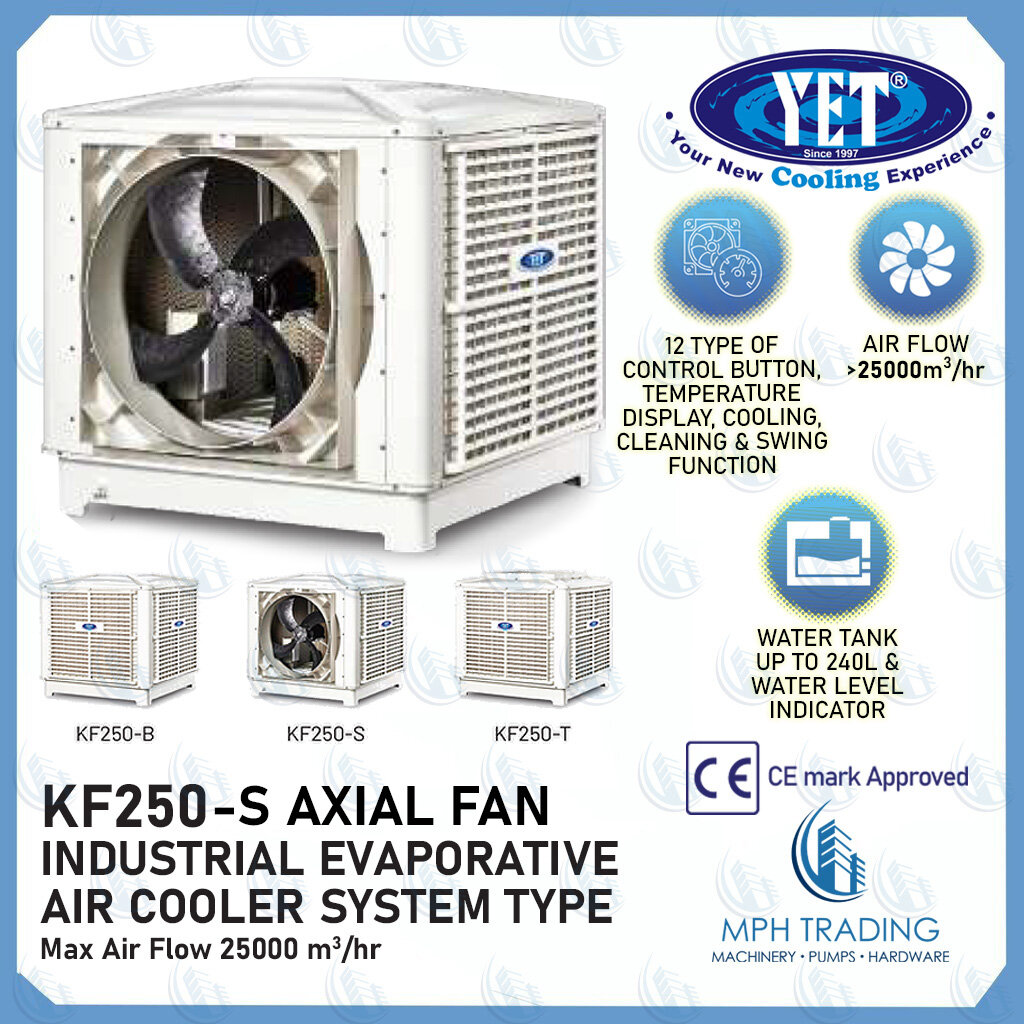 YET KF250 Axial Fan Industrial Evaporative Air Cooler System Type