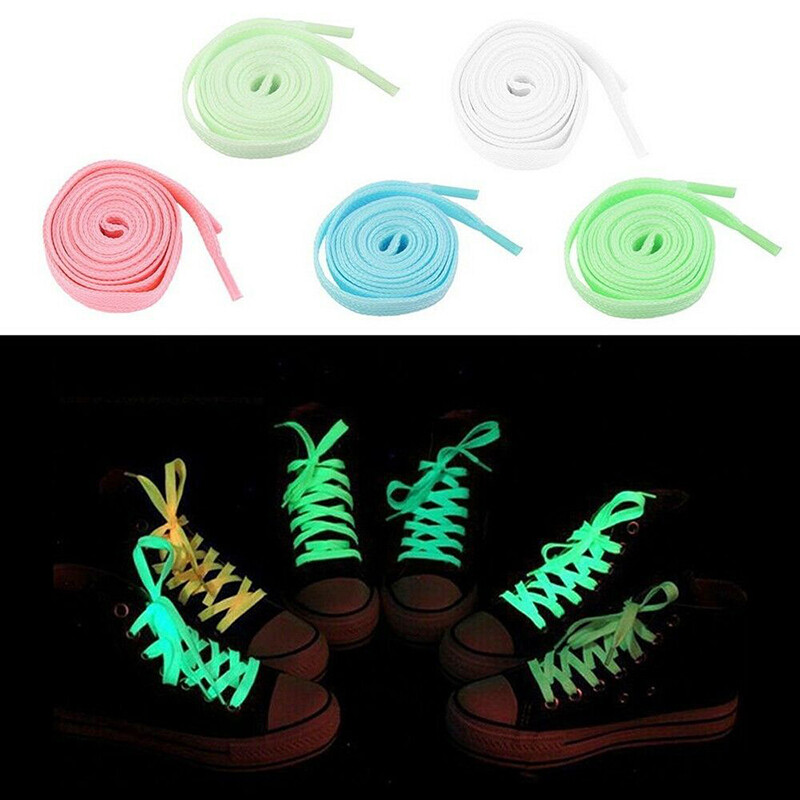 Fashion 1 pair 120cm Shoes Men Canvas Sneaker Luminous Laces Shoelace Glow In The Dark Shoe Strings