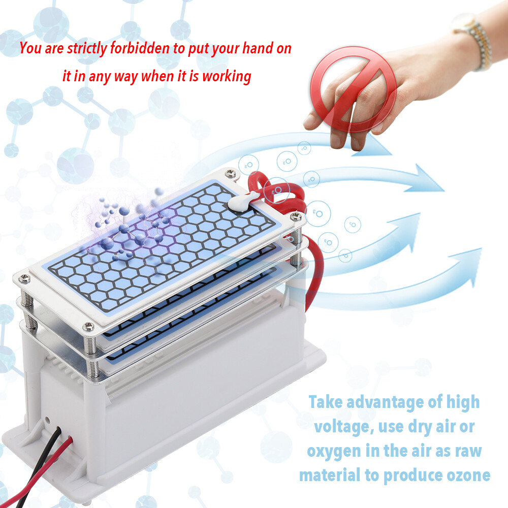 Smart Sensor Portable Ceramic Ozone 15g/h Generator Long Life Three Ozone Tablets Integrated Plate Air Water Purifier Ozonizer