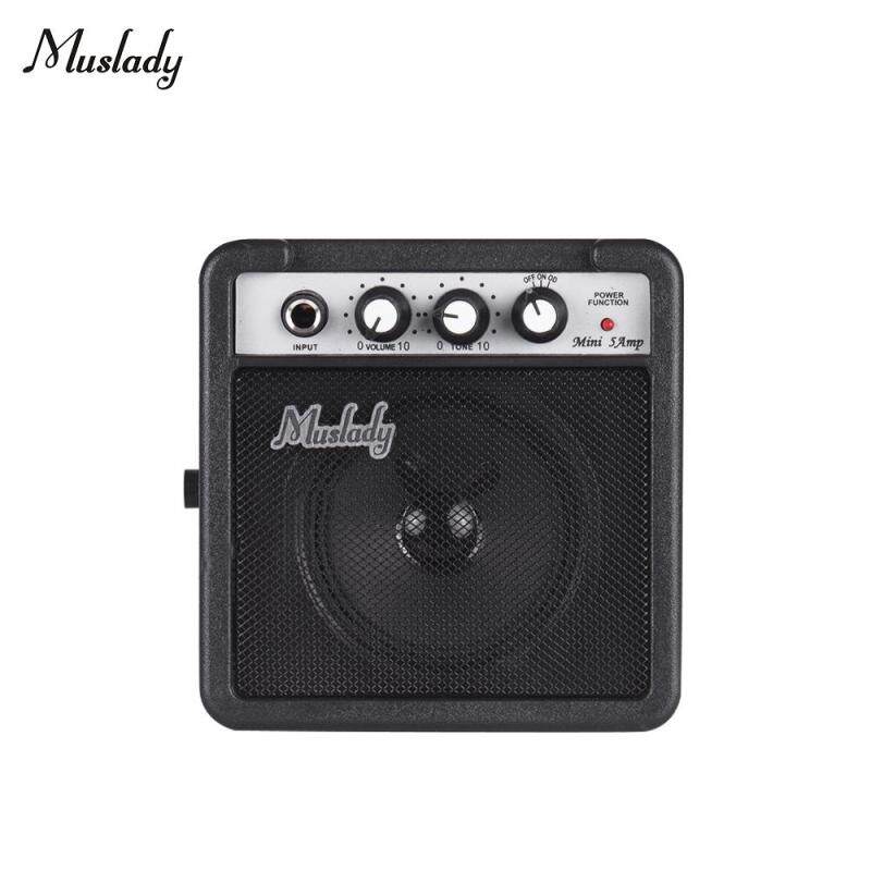 Muslady 5 W Đàn Guitar Mini Khuếch Đại Amp Loa Hỗ Trợ Tập Tông Điều Chỉnh Overdrive Đen