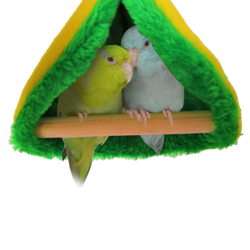 Parrot Hanging Plush Hammock Comfortable Breathable Thickened Warm Triangular Nest Tent Bird Supplies