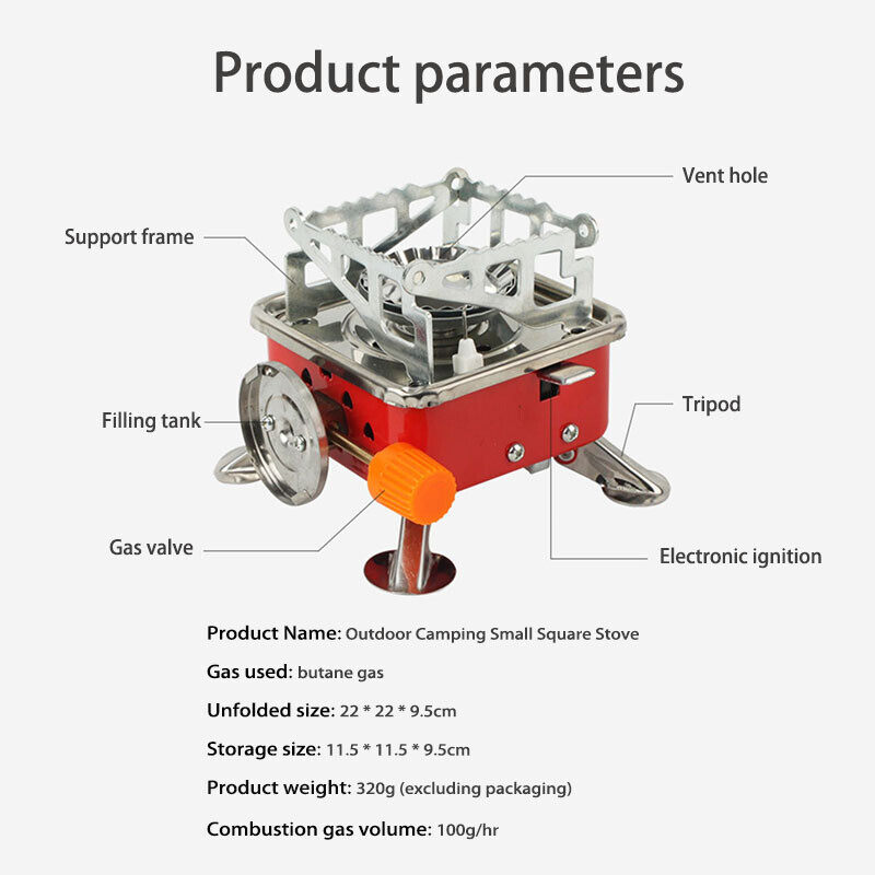 [Portable Mini Gas Stove] K202 Card Type Camping Stove Foldable Outdoor Cooker for Picnics