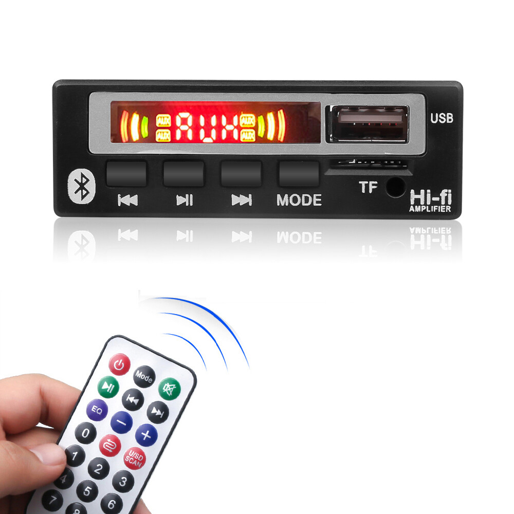 Wireless Bluetooth 5.0 MP3 Player Decoder Board DC 12V MP3 WAV WMA FLAC APE Colorful LCD Screen Display Car Audio USB TF FM Radio Module With Remote Control