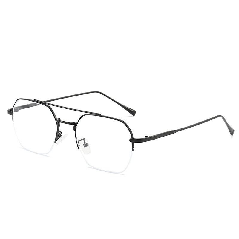 Half Frame Computer Glasses Double Beam Anti Blue Light Men's Optical Glasses