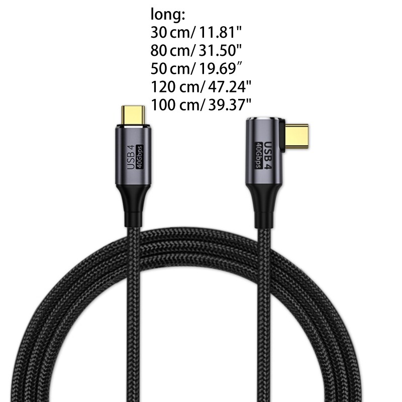 USB C to USB C Cable 100W Nylon Braided Fast Charging Cord 40Gbps High Speed Data Transfer Type-C Cable